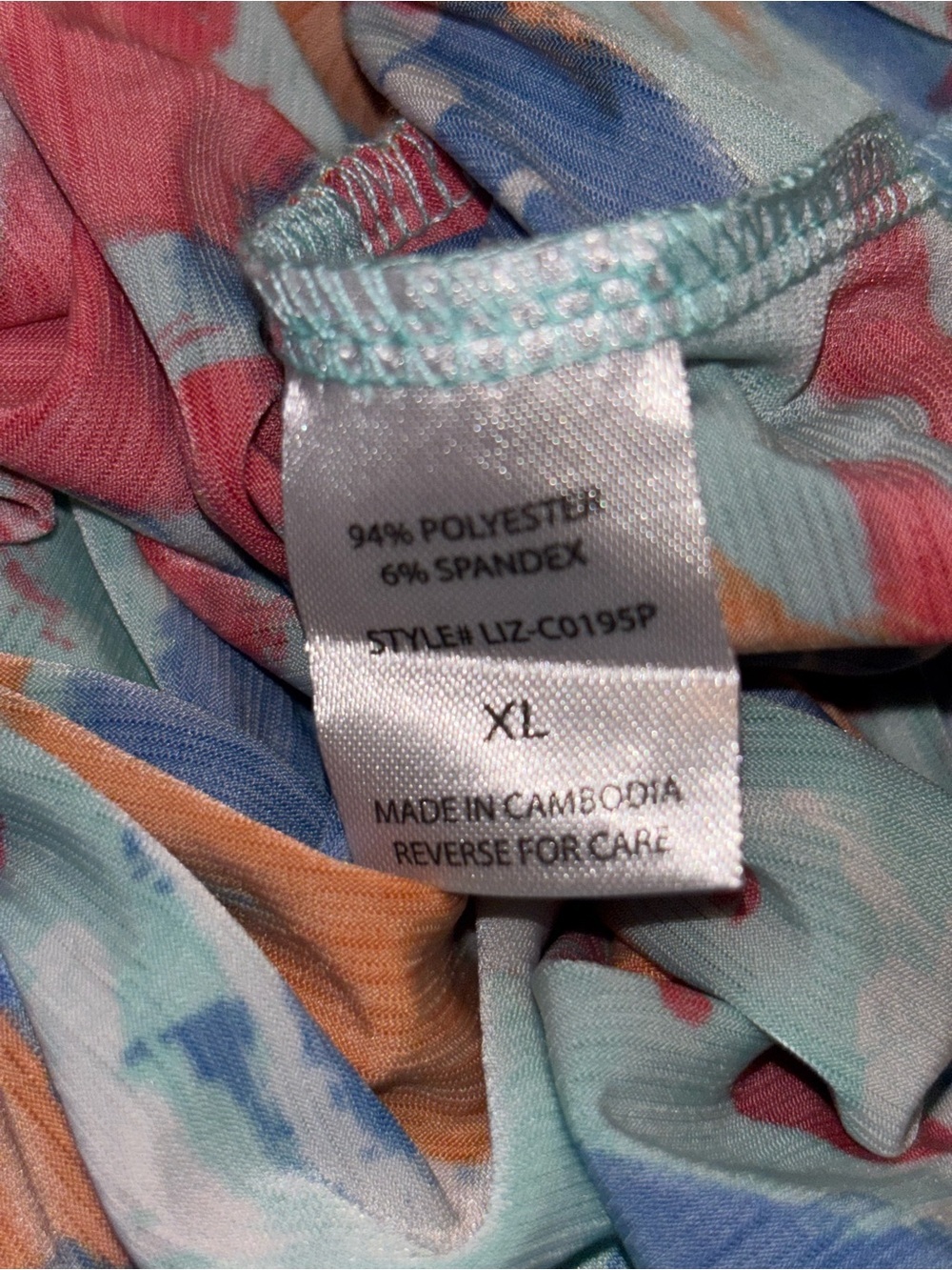 Dear Scarlett XL Abstract Brushstroke Tunic Top Roll Tab Sleeve NWT - Picture 5 of 8